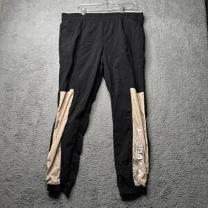 Reebok Windbreaker Jogger Pants Women's XL Black and Pink Athletic Drawstring